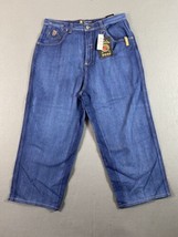 Vtg Rare Fox Jeans Mens 38x26 Blue Relaxed Baggy Skater Y2K Triple S Prod Tag 40 - £93.85 GBP
