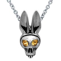 Controse Bunny Skull Pendant Crystal Eyes Birthstone Color Choose Month Necklace - £22.01 GBP