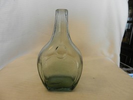 Vintage Light Blue Glass Bottle, Bubbles in Glass 8.75&quot; Tall - $50.00