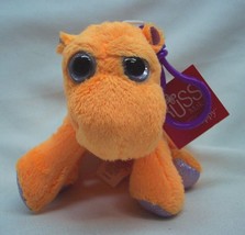 Russ Li&#39;l Peepers Orange Peaches Hippo Clip 3&quot; Plush Stuffed Animal Toy New - £11.68 GBP