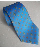 Silk Neck Tie Olimpo NWT Made in Spain Blue Background All Over Design - $29.69