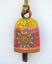 Vintage Swiss Cow Bell Metal Decorative Emboss Hand Painted Farm Animal BELL545 - £73.57 GBP