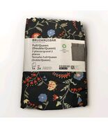 Ikea BRUDKRUSBAR Full/Queen Duvet Cover Pillowcase Black Multicolor Flor... - $92.06