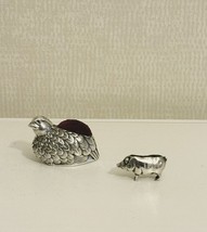 Two antique Sterling Silver Pins: English Pig Pin and French Quail Pin - £401.62 GBP