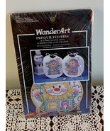 Wonder Art Stamped Embroidery Kit 9259 Sweet Dream Clowns 2 Baby Bibs Br... - £9.82 GBP