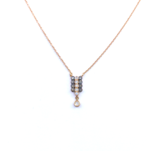 Women&#39;s Necklace 18k Rose Gold Cable Chain White Diamonds Cogniac Diamonds - £530.42 GBP