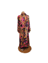 ANTONIO BERARDI Multicolor Floral Print Maxi Dress with Ties at Neck - S... - £239.79 GBP