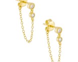  silver stud earrings for women round zircon chain tassel piercing earring earings thumb155 crop