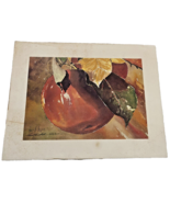 Hugh M. Williams Original Art Peach / Apple Fruit Still Life Painting Wa... - $1,677.46 MXN