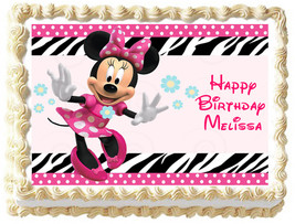 MINNIE MOUSE Edible cake topper Image party decoration - £5.19 GBP+