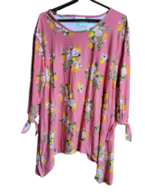 Women&#39;s Bobbie Brooks Plus Size Coral Flowered Tunic Top Shirt - Size 1X - £14.83 GBP
