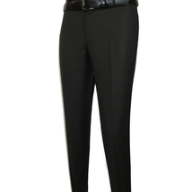 Men's MONO Turkey Slacks 100% Wool Plain Front Slim Fit 2502-01 Black image 4