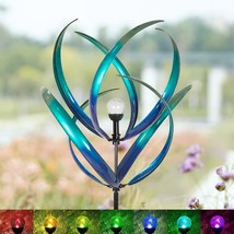Solar Wind Spinners Outdoor For Yard And Garden, Floral Yard Garden Wind... - £189.98 GBP