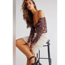 New Free People Reina Top Floral Velvet $88 Small Wine - £27.27 GBP