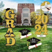 Gold Graduation Party Outdoor Decorations for Class of 2024-2024 GRAD Cap Gradua - £18.71 GBP