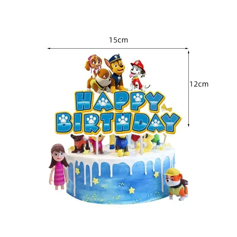 New Paw Patrol Birthday Party Decor Dogs Skye Disposable -cake flag-1pcs - $4.07 CAD