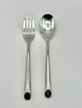 Towle Satin WAVE pattern Living Collection 18/0 stainless salad Fork &amp; S... - £9.73 GBP