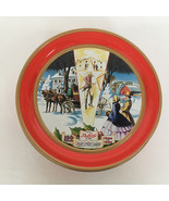 Empty Collin Street Bakery 100 year deluxe fruitcake tin round red winte... - $27.01 CAD