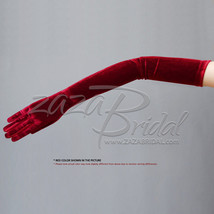 23.5&quot; Long Stretch Velvet Gloves Slip-On Opera Length / Various Colors - £22.18 GBP