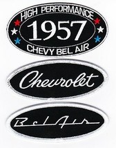 1957 CHEVY BEL AIR SEW/IRON ON PATCH BADGE EMBLEM EMBROIDERED SPORT COUP... - £11.71 GBP