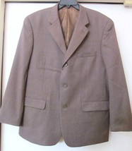 ALFANI MACY&#39;S Men&#39;s 100% Wool Sport Coat Jacket Blazer 3 Button Brown 44 R - $28.60