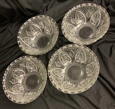 Set Of 4 Vintage KIG Malaysia Depression Glass Bowls Roses Hearts - $14.20