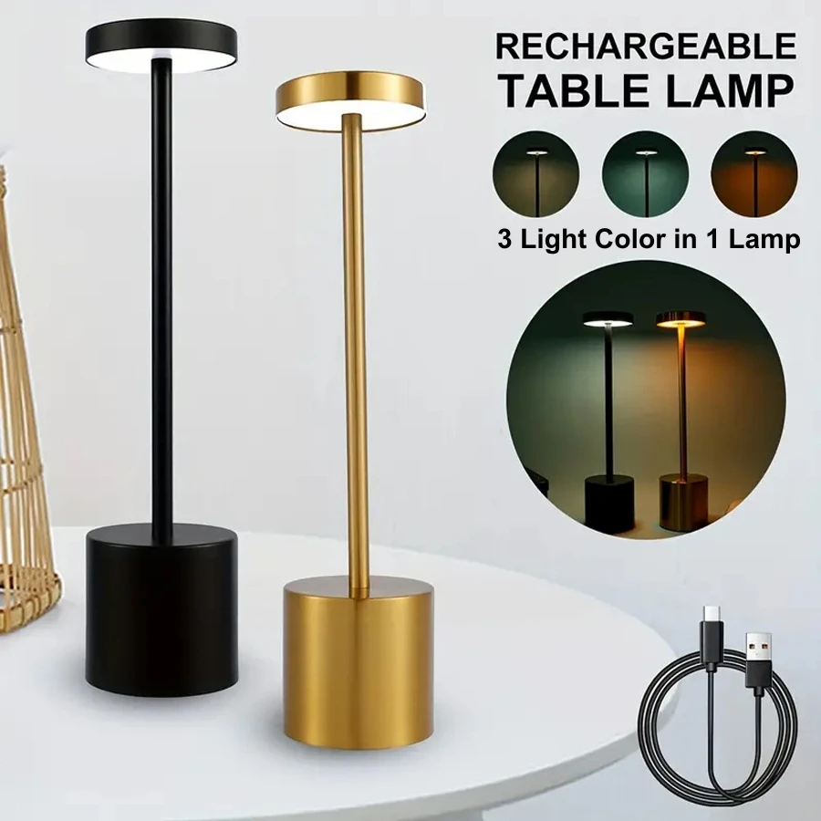 Rechargeable Cordless LED Table Lamp Touch Switch Bedside Night Light No... - $13.83+