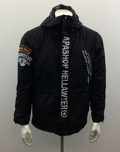 Apashop Hellawyer MotorCycles Hooded Jacket Men’s Medium Black Long Slee... - $17.81