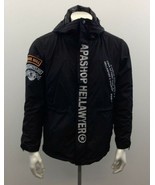 Apashop Hellawyer MotorCycles Hooded Jacket Men’s Medium Black Long Slee... - £14.01 GBP