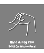 Hand & Dog Paw Vinyl Decal 5x5.8" - $5.00