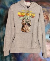 Star Wars The Mandalorian Grogu Hoodie Sweatshirt Mens Small Gray New Baby Yoda - £12.77 GBP
