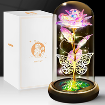 Mothers Day Rose Gifts for Mom Grandma, Butterfly Rose Light up Preserved Rose i - £28.73 GBP