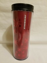 2011 Starbucks Coffee Tumbler Travel Mug Red Holographic 16 oz - $16.82