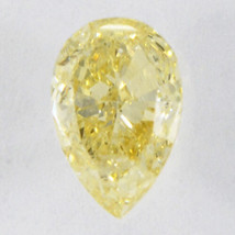 Pear Shape Diamond Fancy Yellow Color Natural Loose 0.50 Carat I1 IGI Certified - £470.50 GBP