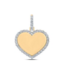 Diamond Memory Picture Frame Heart Pendant 10k Yellow Gold 1/10cttw - £472.34 GBP