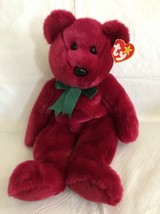 1998 Ty Retired Beanie Buddy Plush Cranberry Bear Large 13&quot; MWMT - $10.99