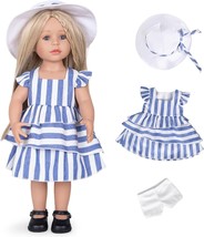 Rakki Dolli Doll Clothes and Accessories 3 Pc. Set Includes 1PC Blue and White S - £15.71 GBP