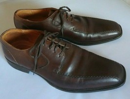 Johnston &amp; Murphy Shoes Brown Leather Panel Toe 2407 Sz 11 M 42 Italy Vtg - £69.91 GBP