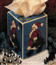 Plastic Canvas Fireplace Matchbox Coaster Santa Tissue Goodie Ornaments Patterns - £7.98 GBP