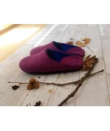 Wool felt slippers US 9 * Felted Winter Mens Slippers * Handmade house s... - £30.27 GBP