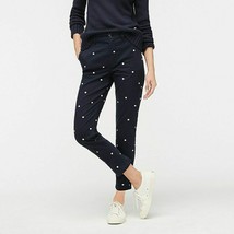 New J Crew Women Cream Polka Dot Navy Straight 26&quot; Inseam Chino Pants Sz 26 - £34.99 GBP