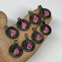 89g, 8pcs, Turkmen Coins Jeweled Synthetic Pink Tribal @Afghanistan, B14520 - £6.38 GBP