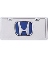 HONDA 3d  Chrome/ Blue Logo  License Plate, Protective  Lens + key chain - $45.00