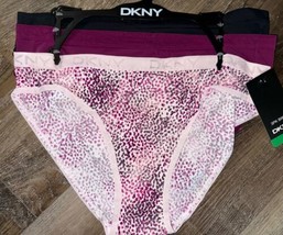 DKNY ~ Women&#39;s Bikini Underwear Panties Nylon Blend 3-Pair ~ L - £19.92 GBP