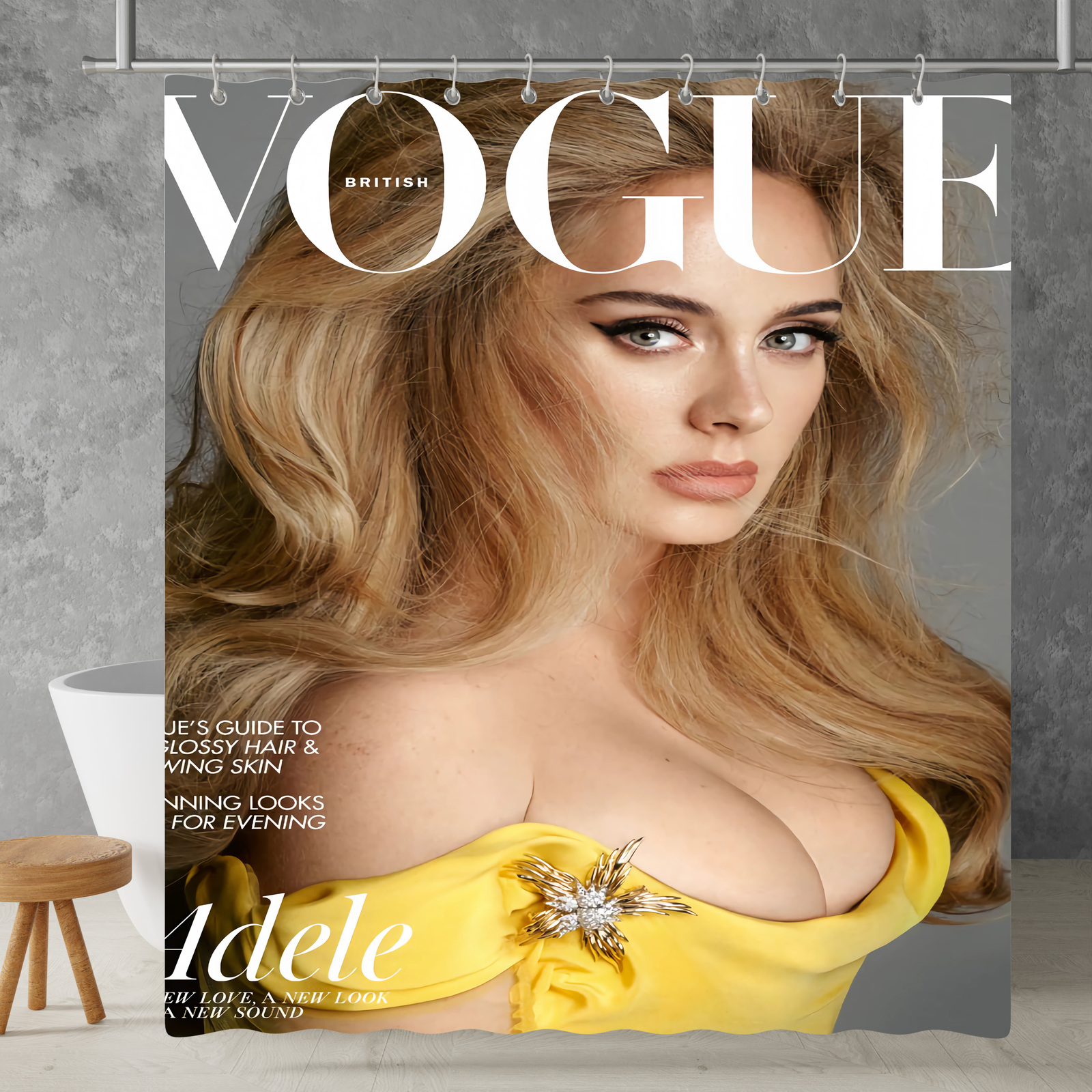 New!!! Vogue Cover Custom Waterproof Polyester Shower Curtain 4 Size Item image 6
