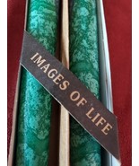 NEW 2 Green Hand Made Hand Dipped 10&quot; Dinner Candles From The Holy Land ... - $16.11 CAD
