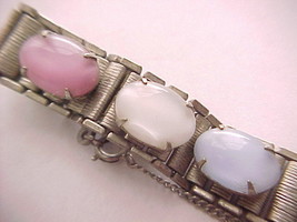 Sarah Coventry Multi Color Cabochon Vintage 7&quot; Bracelet with Stones - $49.48