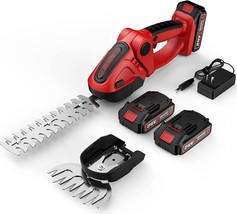 Cordless Grass Shears, 2 in 1 Electric Mini Hedge Trimmer Cordless, Handheld - £51.95 GBP