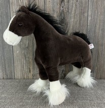 Gund &quot;CLYDE&quot; Brown Clydesdale Stallion Horse 15&quot; Plush Stuffed Animal Toy - £13.95 GBP