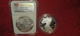 FIRST STRIKE 2024 SILVER EAGLE/2022 SILVER EAGLE PROOF..NICE COINS  - £62.64 GBP